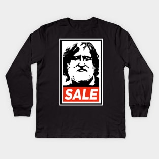 Gabe Newell Steam Sale Buy Poster Design Obey Kids Long Sleeve T-Shirt